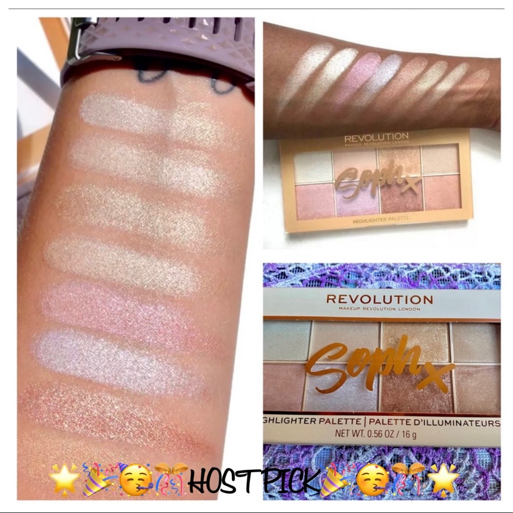 🎉HP🎊 NIB Makeup Revolution 8Pc Highlighter Shadow Palette “SOPH”